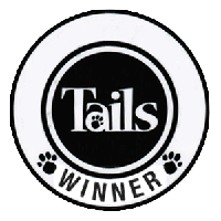 Tails winner logo with paw prints